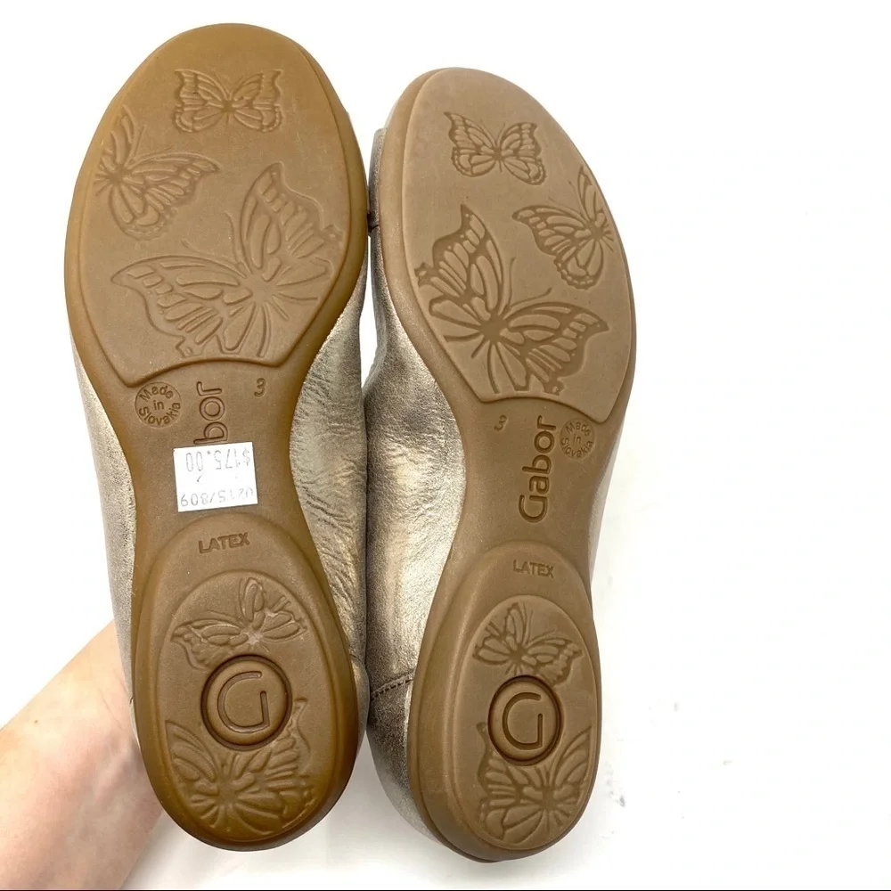 Gabor Gold metallic buckle ballet flats 22.624.62 - Picture 5 of 8